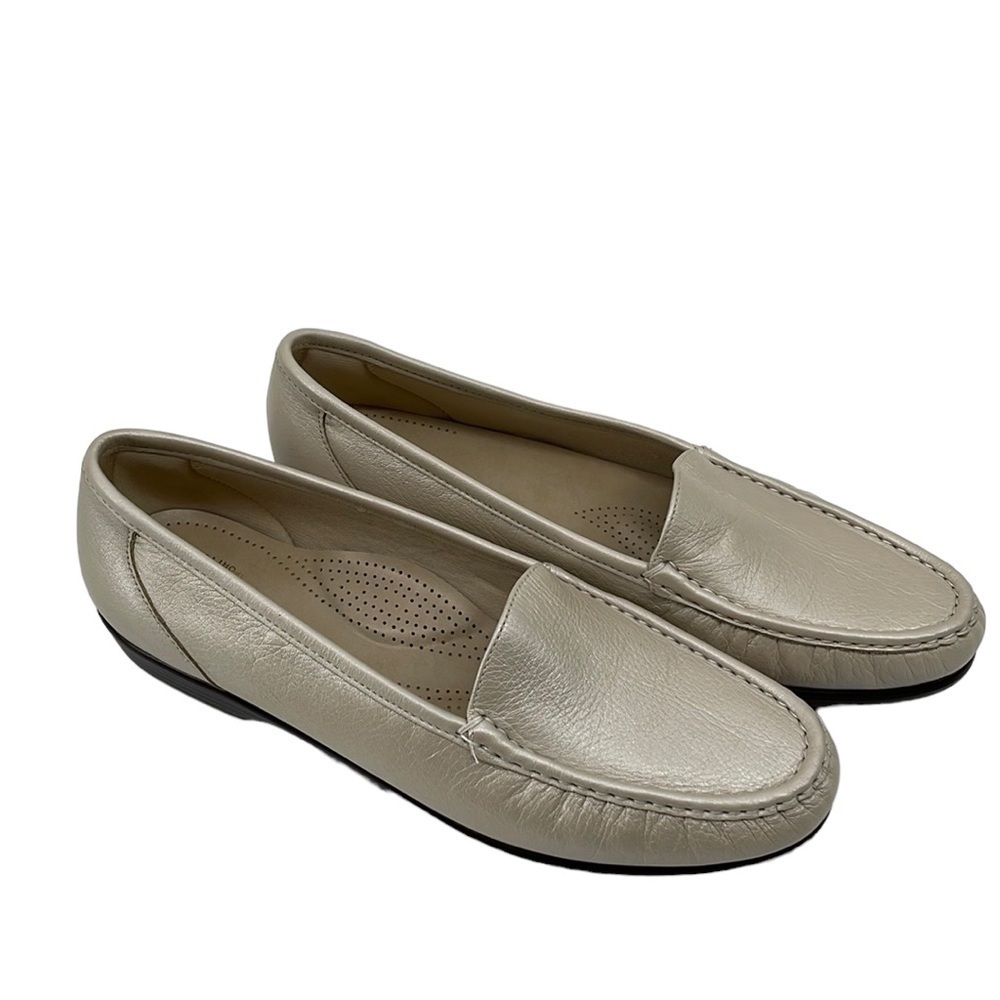 Sas Gold Metallic Comfort Loafer Slip On Shoe Tripad Comfort Footbed Sz 11